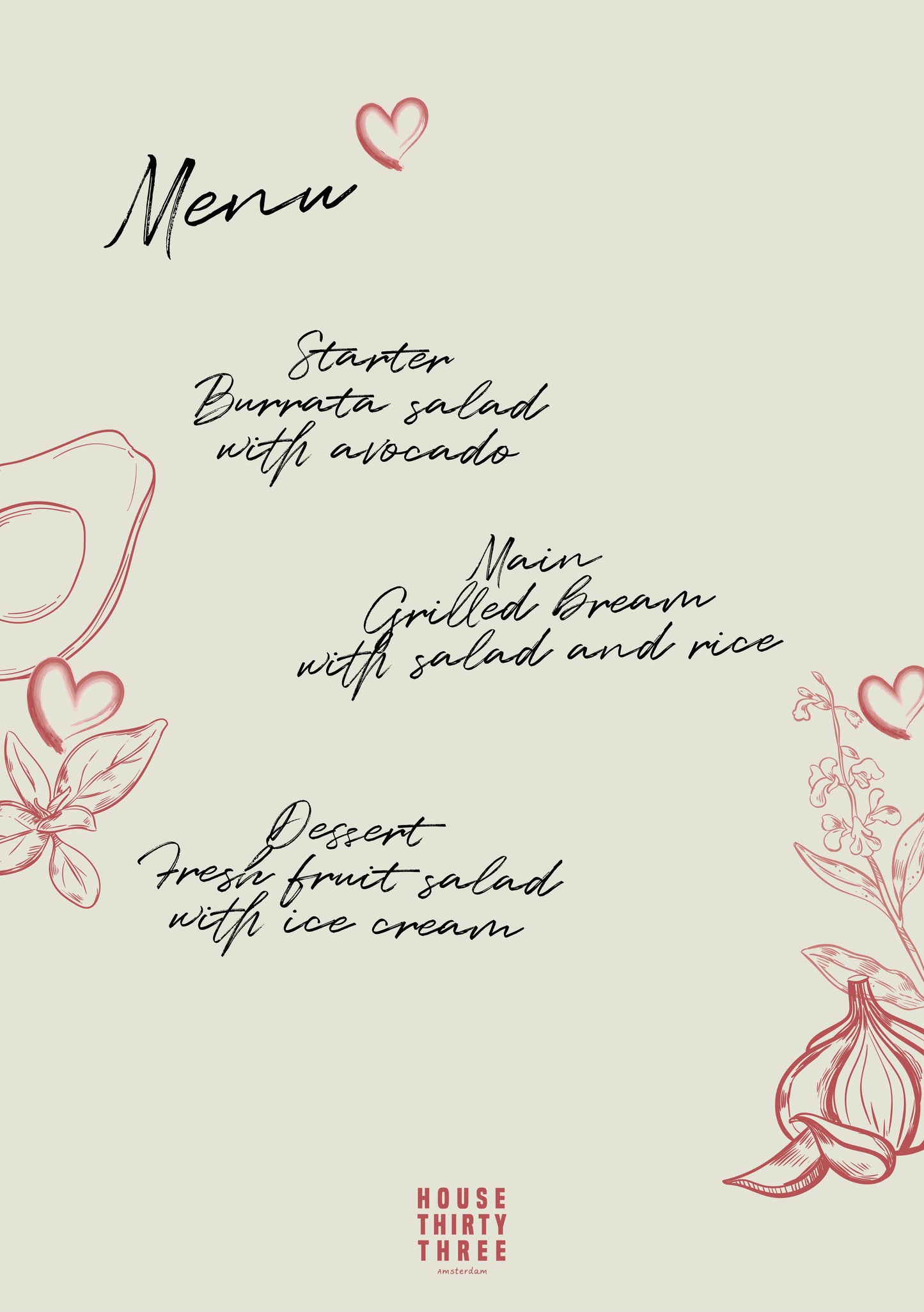 PDF menu design 'Love Is Love'
