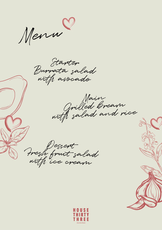 PDF menu design 'Love Is Love'