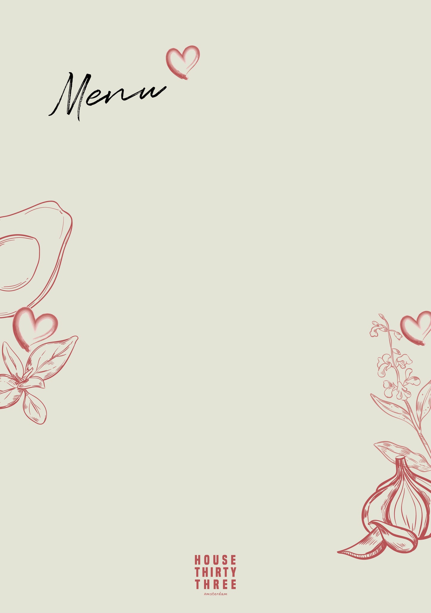 PDF menu design 'Love Is Love'